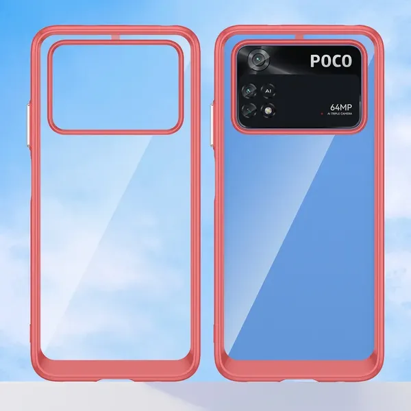 Outer Space Case etui do Xiaomi Poco M4 Pro pokrowiec z elastyczną ramką czerwone