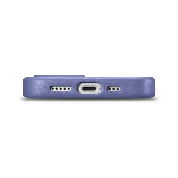 iCarer Case Leather pokrowiec etui z naturalnej skóry do iPhone 14 jasnofioletowy (WMI14220705-LP) (kompatybilne z MagSafe)