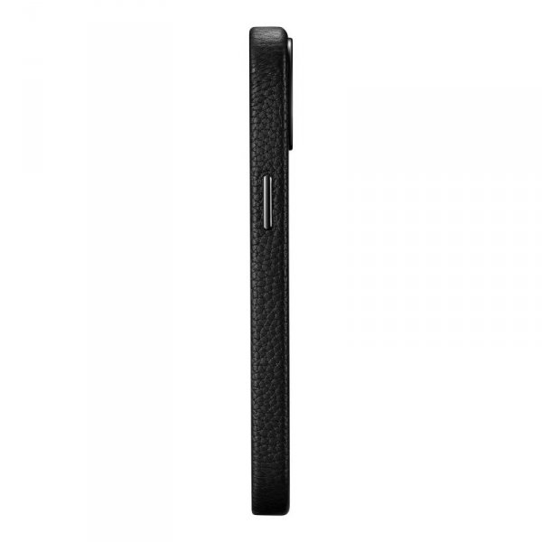 iCarer Litchi Premium Leather Case skórzane etui iPhone 14 Plus magnetyczne z MagSafe czarny (WMI14220711-BK)