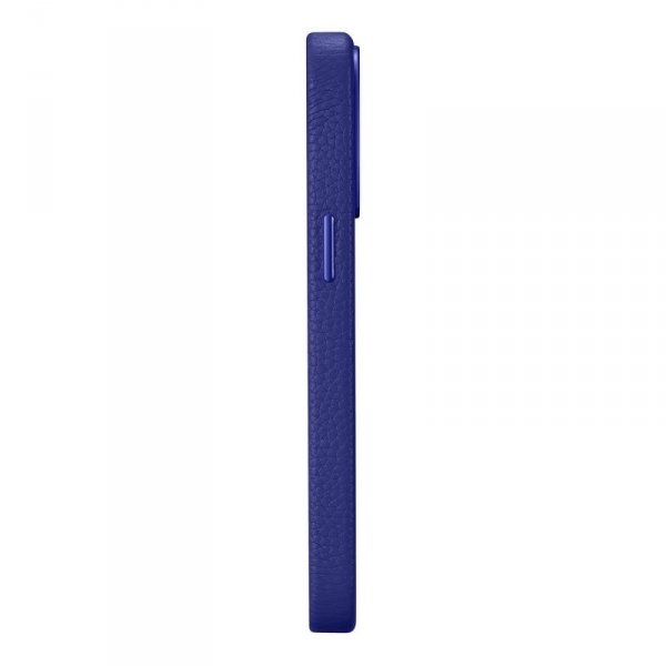 iCarer Litchi Premium Leather Case skórzane etui iPhone 14 Pro Max magnetyczne z MagSafe ciemnoniebieski (WMI14220712-DB)