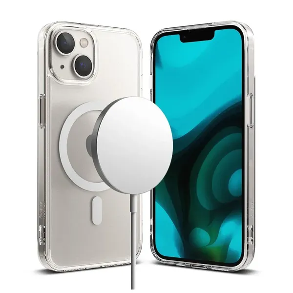 Ringke Fusion Magnetic magnetyczne sztywne etui z żelową ramką do iPhone 14 Plus półprzezroczysty (kompatybilne z MagSafe)