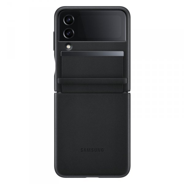 Samsung Flap Leather Cover skórzane etui do Samsung Galaxy Z Flip4 składana obudowa ze skóry czarny (EF-VF721LBEGWW)