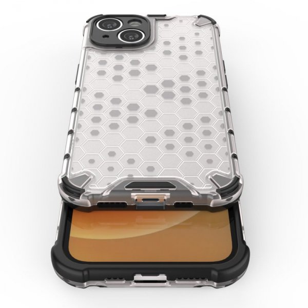 Honeycomb etui iPhone 14 Plus pancerny hybrydowy pokrowiec niebieskie