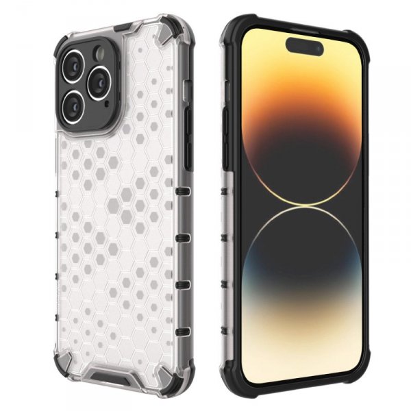 Honeycomb etui iPhone 14 Pro pancerny hybrydowy pokrowiec przezroczyste