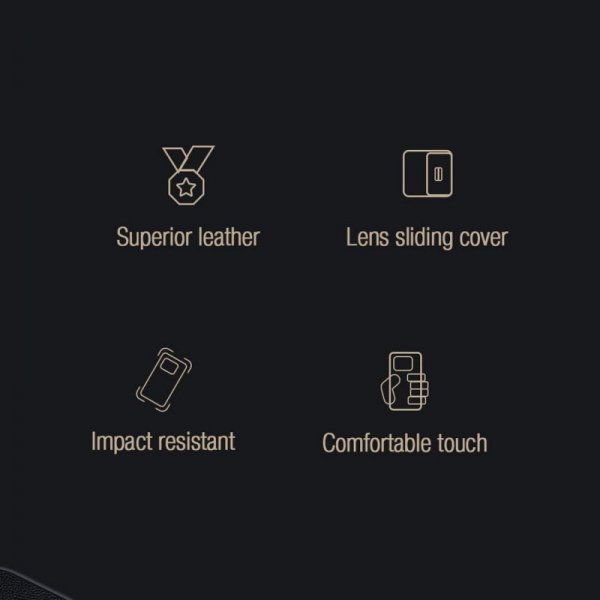 Nillkin Qin Cloth Pro Case etui do iPhone 14 osłona na aparat kabura pokrowiec obudowa z klapką szary