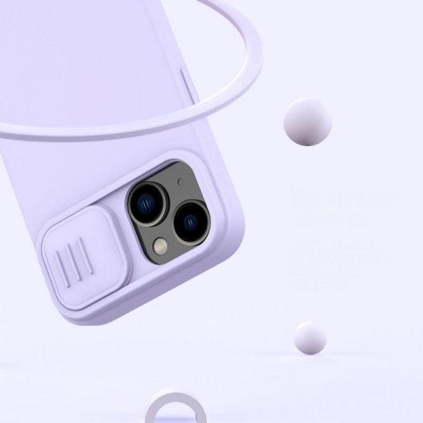 Nillkin CamShield Magnetic Silicone Case etui iPhone 14 Plus magnetyczny MagSafe pokrowiec z osłoną na aparat zielony