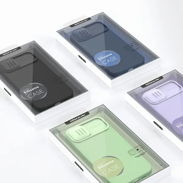 Nillkin CamShield Silky Silicone Case etui iPhone 14 pokrowiec z osłoną na aparat zielony