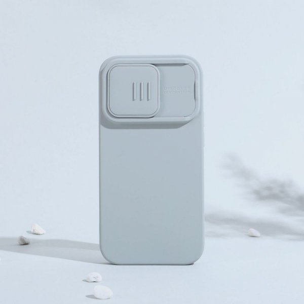 Nillkin CamShield Silky Silicone Case etui iPhone 14 Pro pokrowiec z osłoną na aparat zielony