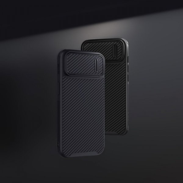 Nillkin Synthetic Fiber S Case etui iPhone 14 Plus z osłoną na aparat czarny