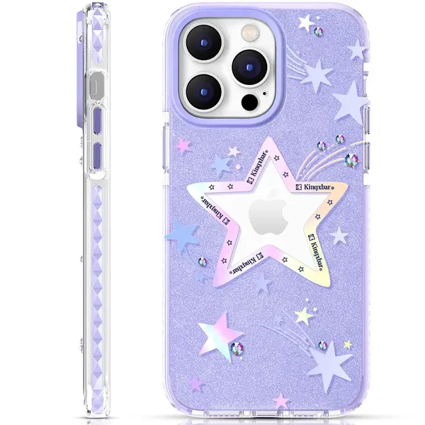 Kingxbar Heart Star Series etui iPhone 14 Plus etui w gwiazdki purple star