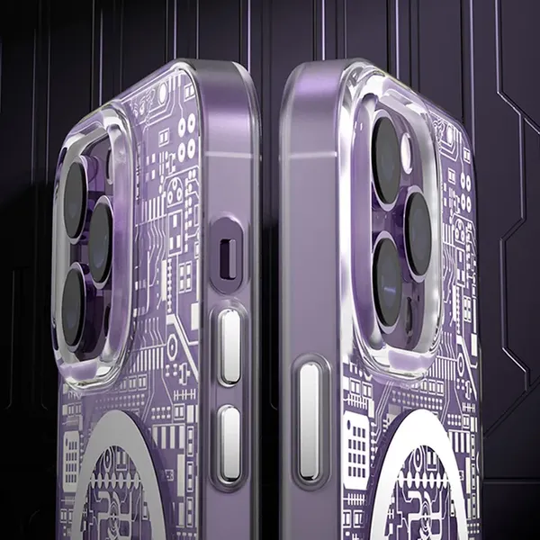 Kingxbar PQY Geek Series magnetyczne etui iPhone 14 MagSafe srebrne
