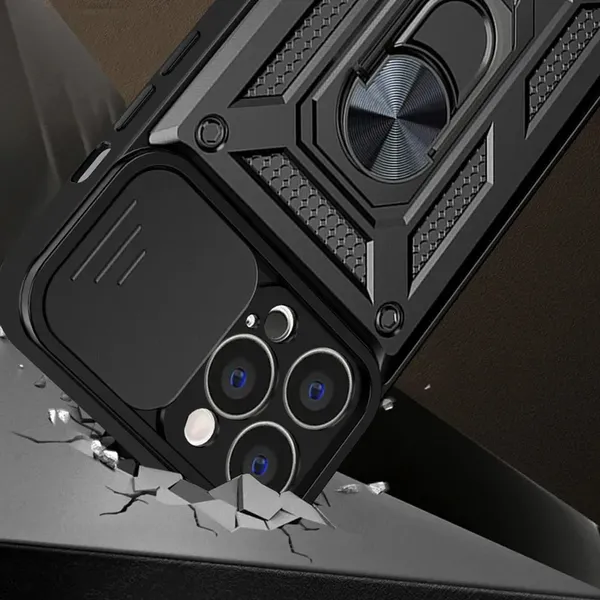 Hybrid Armor Camshield etui iPhone 14 pancerny pokrowiec z osłoną na aparat czarne