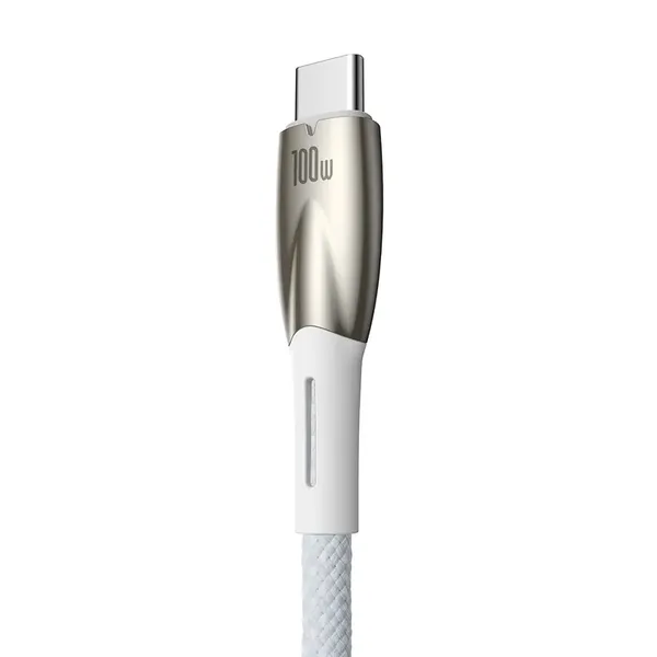 Baseus Glimmer Series kabel do szybkiego ładowania USB-A - USB-C 100W 480Mb/s 1m biały