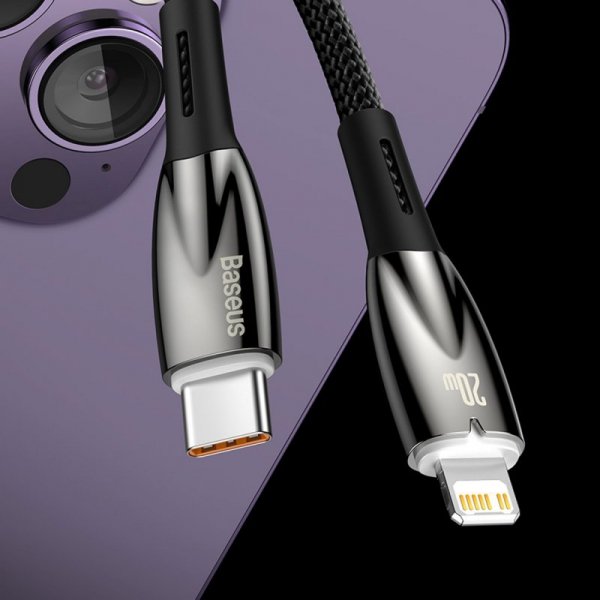 Baseus Glimmer Series kabel do szybkiego ładowania USB-C 480Mb/s PD 100W 2m czarny