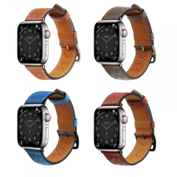 Pasek skórzany Strap Leather do Apple Watch 42 / 44 / 45 / 49 mm opaska bransoleta - czerwony