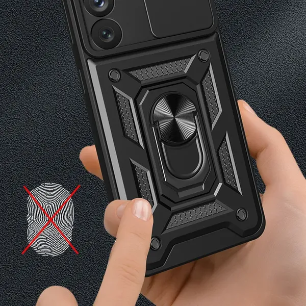 Hybrid Armor Camshield etui do Samsung Galaxy S23 Ultra pancerny pokrowiec z osłoną na aparat czarne