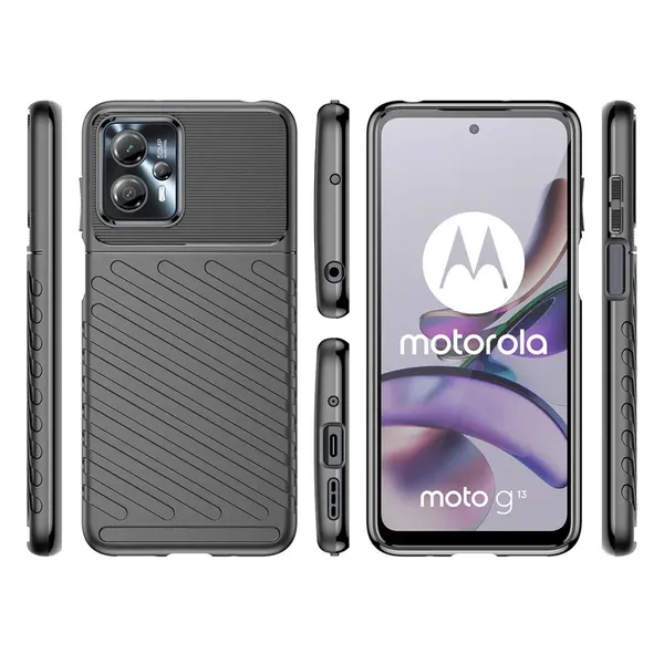 Thunder Case etui Motorola Moto G13 silikonowy pancerny pokrowiec czarne