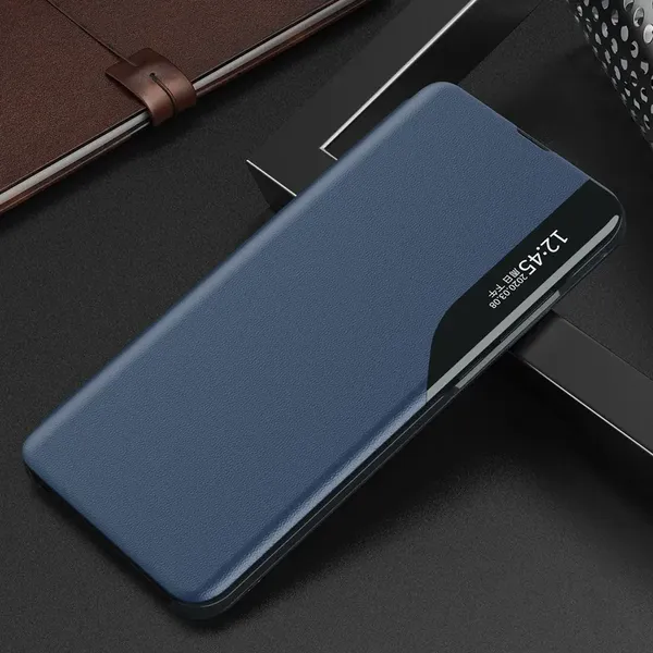Eco Leather View Case etui do Samsung Galaxy A24 4G z klapką podstawka niebieskie