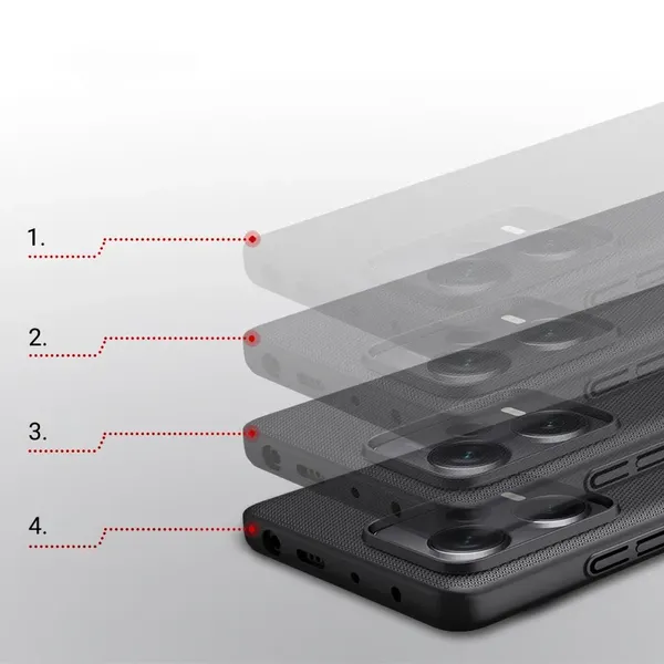 Nillkin Super Frosted Shield etui do Xiaomi Redmi Note 12 Pro / Poco X5 Pro 5G pokrowiec na telefon czarne