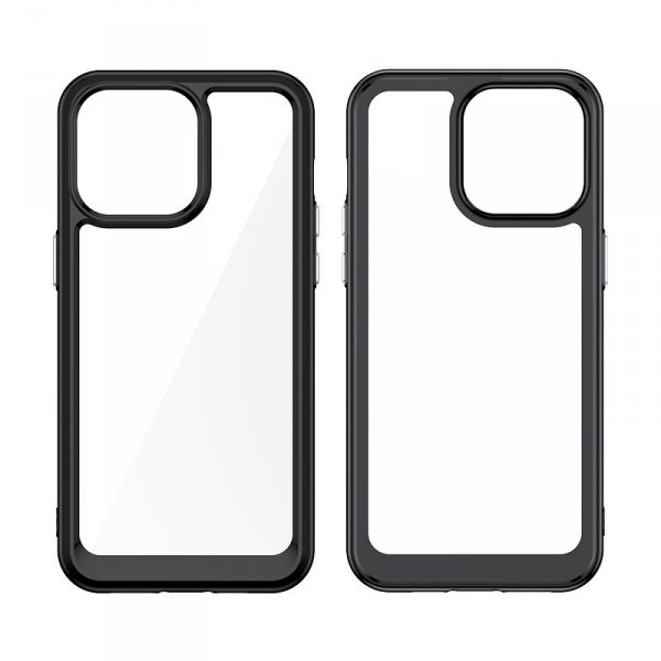 Wzmocnione etui z elastyczną ramką do iPhone 15 Pro Outer Space - niebieskie