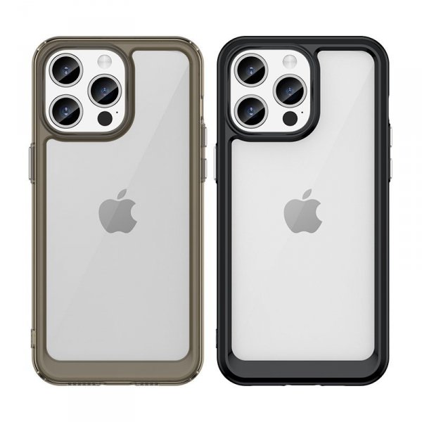Wzmocnione etui z elastyczną ramką do iPhone 15 Pro Outer Space - niebieskie