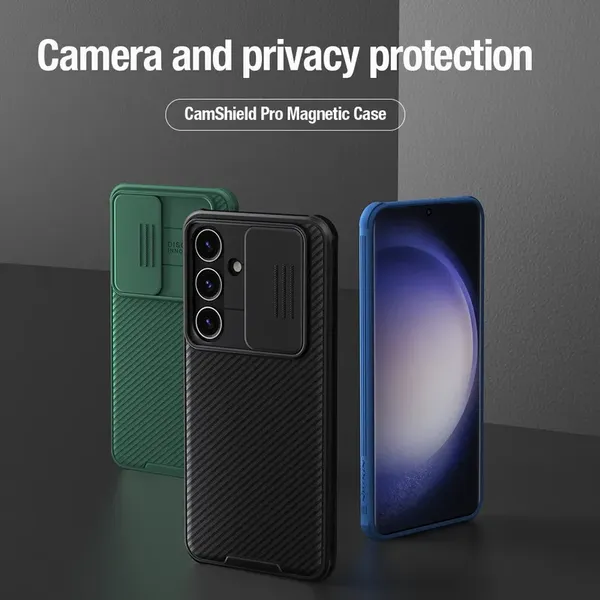Etui Nillkin CamShield Pro pancerne z osłona na aparat do Samsung Galaxy S24 - zielone