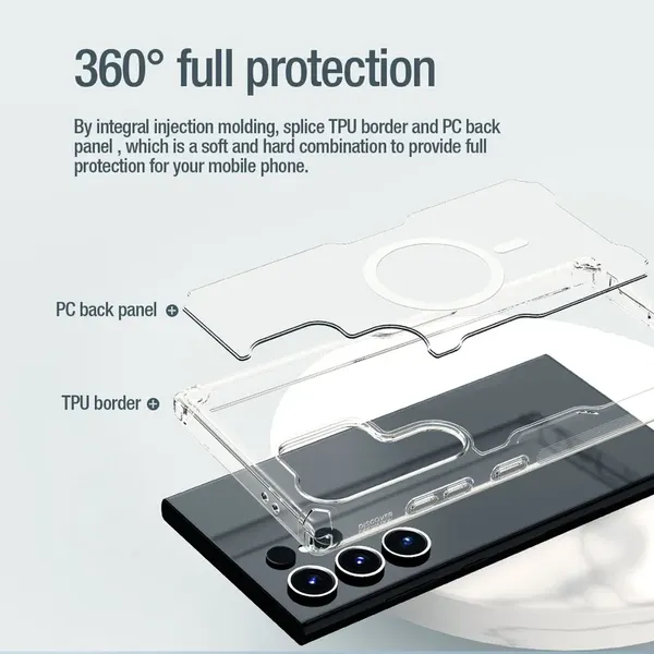 Etui Nillkin Nature Pro pancerne z magnetycznym ringiem do Samsung Galaxy S24 Ultra - białe