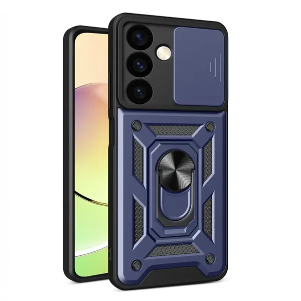 Etui Hybrid Armor Camshield do Samsung Galaxy S24 pancerne z osłoną na aparat - niebieskie