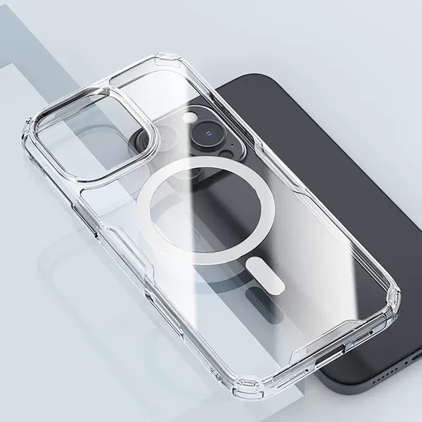 Etui Nillkin Nature Pro Magnetic Case z MagSafe na iPhone 16 - przezroczysto-białe