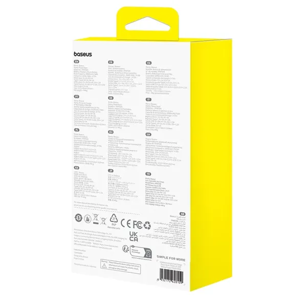 Powerbank Baseus Airpow 20W 20000mAh z kablem Baseus Simple Series USB-A - USB-C 50 cm - fioletowy