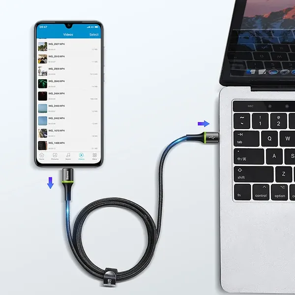 Kabel Baseus Halo USB-A - USB-C 2A 3m - czarny