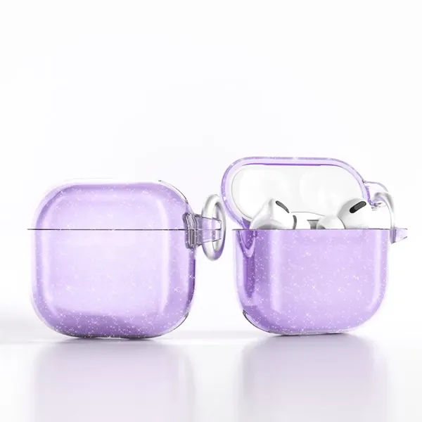 Etui brokatowe na AirPods 4 - fioletowe