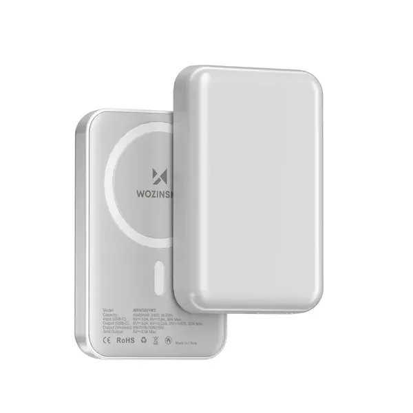 Powerbank magnetyczny Wozinsky WRW349YWS 10 000 mAh - biały