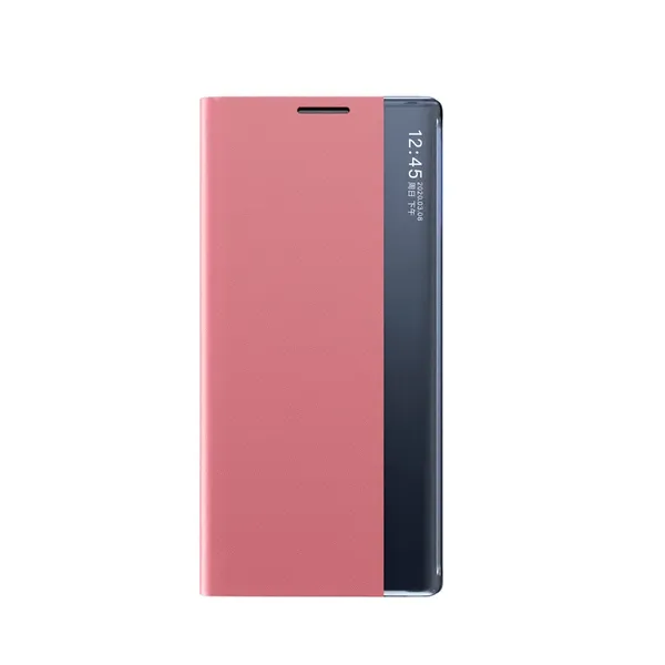 New Sleep Case etui do Samsung Galaxy S24 FE pokrowiec z klapką i podstawką - różowe