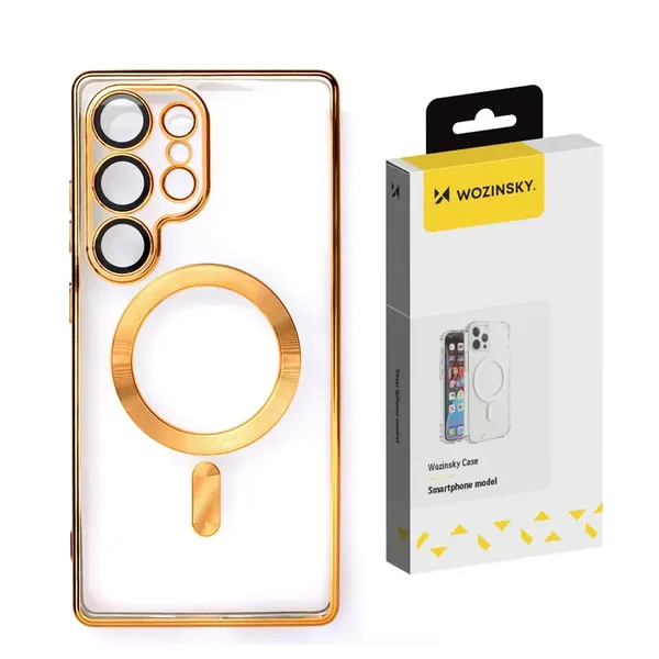 Etui Wozinsky Electroplated Magsafe na Samsung Galaxy S24 FE - złote