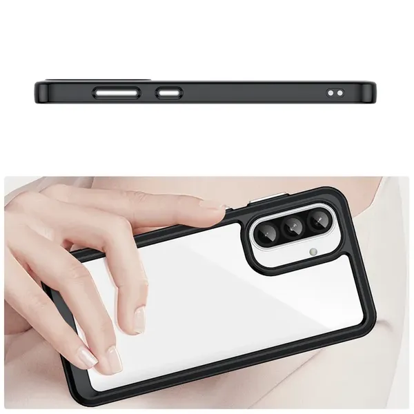 Etui Outer Space Case do Samsung Galaxy A56 pokrowiec z elastyczną ramką - czarne