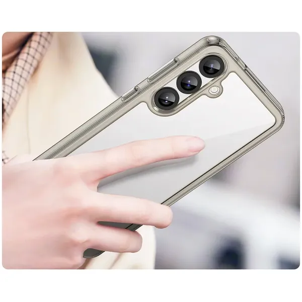 Etui Outer Space Case do Samsung Galaxy A36 pokrowiec z elastyczną ramką  - półprzezroczyste, czarne