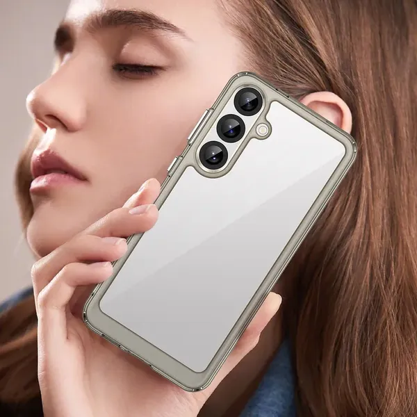 Etui Outer Space Case do Samsung Galaxy A36 pokrowiec z elastyczną ramką  - półprzezroczyste, czarne