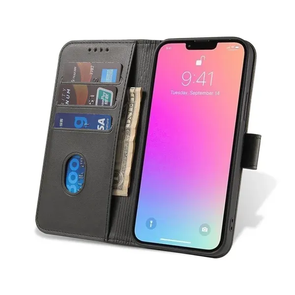 Etui Magnet Case z klapką na iPhone 16e - czarne
