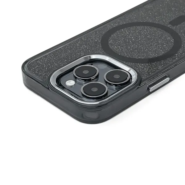 Etui brokatowe Glitter Case kompatybilne z MagSafe na iPhone 17 Pro - czarne