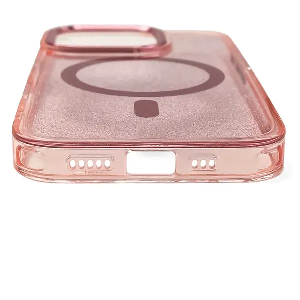 Etui brokatowe Glitter Case kompatybilne z MagSafe na iPhone 17 Pro - różowe
