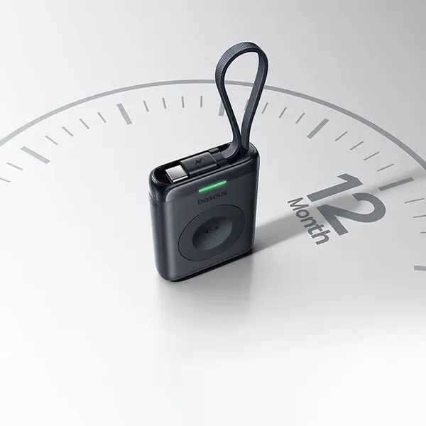 Powerbank Baseus EnerFill FW11 5W do Apple Watch z wbudowanym kablem - czarny