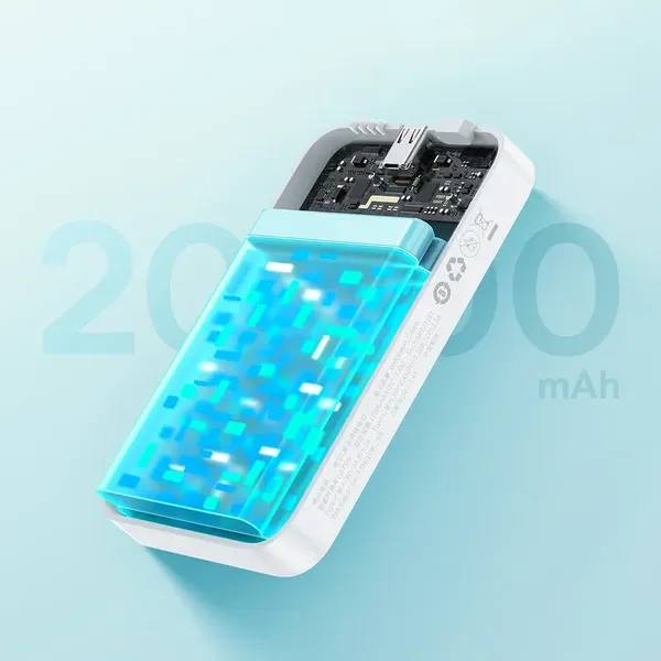 Powerbank magnetyczny Baseus EnerFill FM41 20000mAh 20W z kablem USB-C do USB-C 30cm - biały