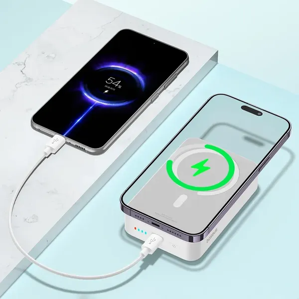 Powerbank magnetyczny Baseus EnerFill FM41 20000mAh 20W z kablem USB-C do USB-C 30cm - biały