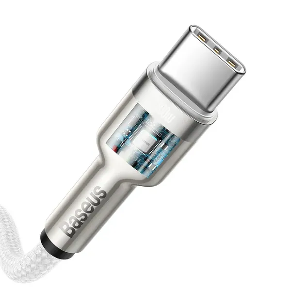 Kabel Baseus Cafule Metal 100W USB-C - USB-C 2m - biały
