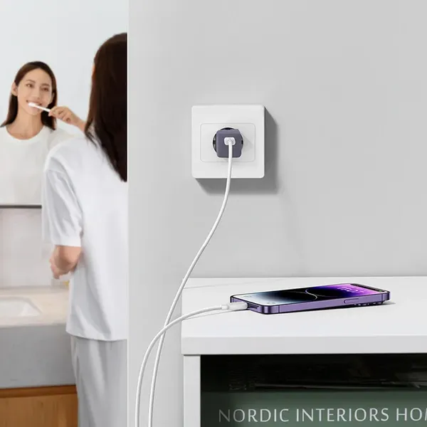 Ładowarka sieciowa Baseus GaN5 30W USB-C EU - fioletowa