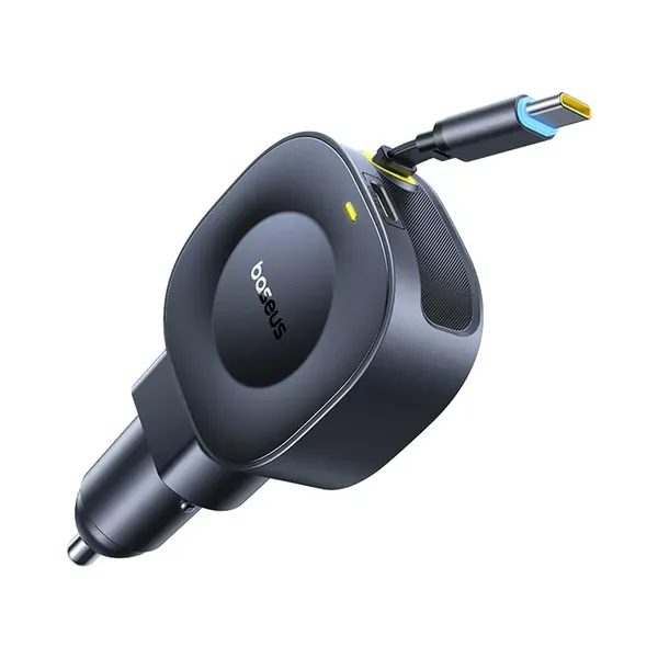 Ładowarka samochodowa Baseus PrimeTrip VR2 45W + 45W ze zwijanym kablem USB-C - czarna