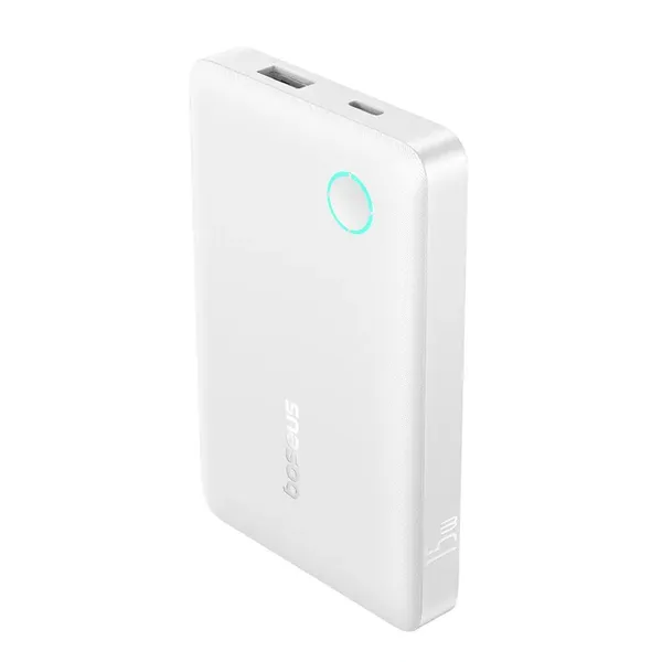 Powerbank Baseus EnerFill FP11 10000mAh 15W z białym kablem USB-C 20V/3A 30cm - biały