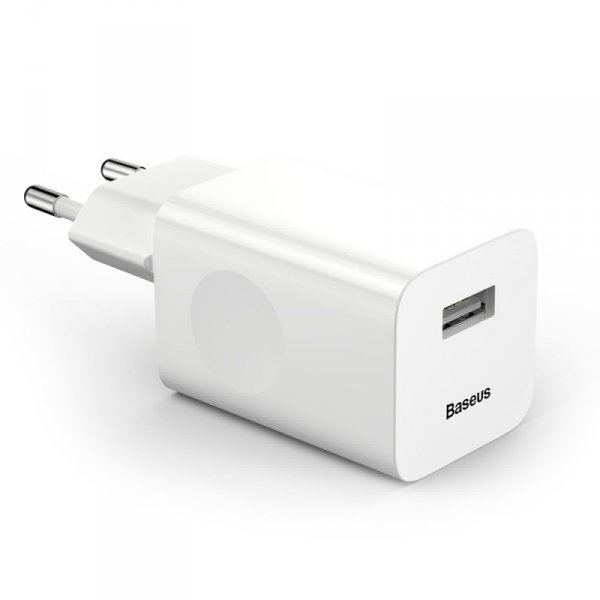 Baseus Charging Quick Charger ładowarka sieciowa zasilacz EU adapter USB Quick Charge 3.0 QC 3.0 biały (CCALL-BX02)