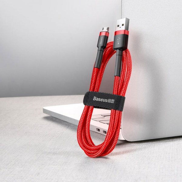 Kabel Baseus Cafule Cable CAMKLF-B09 USB-A / micro USB 2.4A 1 m - czerwony
